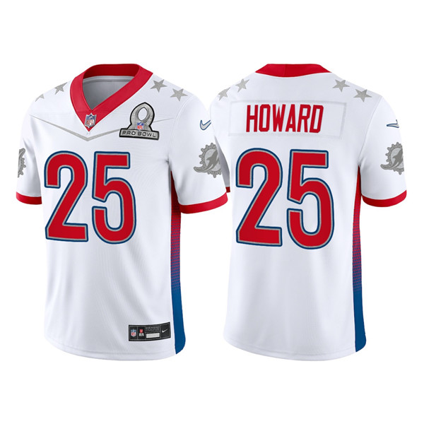 Men's White Miami Dolphins #25 Xavien Howard 2022 AFC Stitched Jersey